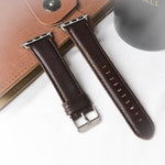 Cinturino di ricambio per cinturino di ricambio in vera pelle con trama di cavallo pazzo retrò, For Apple Watch 5 & 4 44mm / 3 & 2 & 1 42mm, For Apple Watch Series 7 41mm / 6 & SE & 5 & 4 40mm / 3 & 2 & 1 38mm