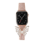 Cinturino di ricambio per cinturino di ricambio con diamanti glitter Bowknot, For Apple Watch 5 & 4 44mm / 3 & 2 & 1 42mm, For Apple Watch Series 8&7 41mm / SE 2&6&SE&5&4 40mm / 3&2&1 38mm