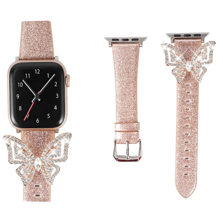 Cinturino di ricambio per cinturino di ricambio con diamanti glitter Bowknot, For Apple Watch 5 & 4 44mm / 3 & 2 & 1 42mm, For Apple Watch Series 8&7 41mm / SE 2&6&SE&5&4 40mm / 3&2&1 38mm