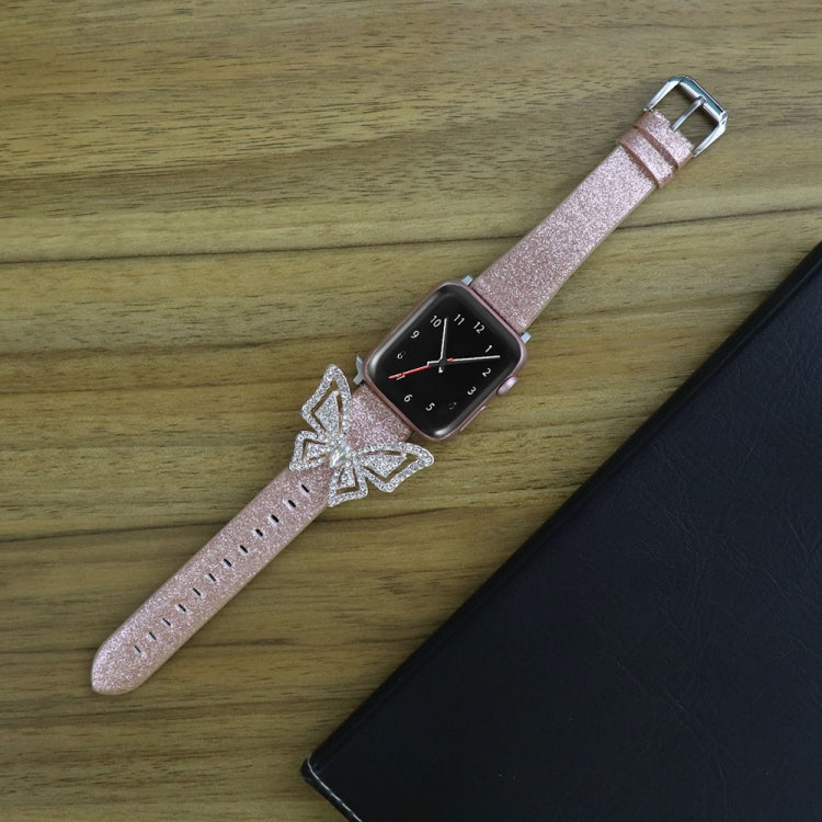 Cinturino di ricambio per cinturino di ricambio con diamanti glitter Bowknot, For Apple Watch 5 & 4 44mm / 3 & 2 & 1 42mm, For Apple Watch Series 8&7 41mm / SE 2&6&SE&5&4 40mm / 3&2&1 38mm