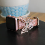 Cinturino di ricambio per cinturino di ricambio con diamanti glitter Bowknot, For Apple Watch 5 & 4 44mm / 3 & 2 & 1 42mm, For Apple Watch Series 8&7 41mm / SE 2&6&SE&5&4 40mm / 3&2&1 38mm