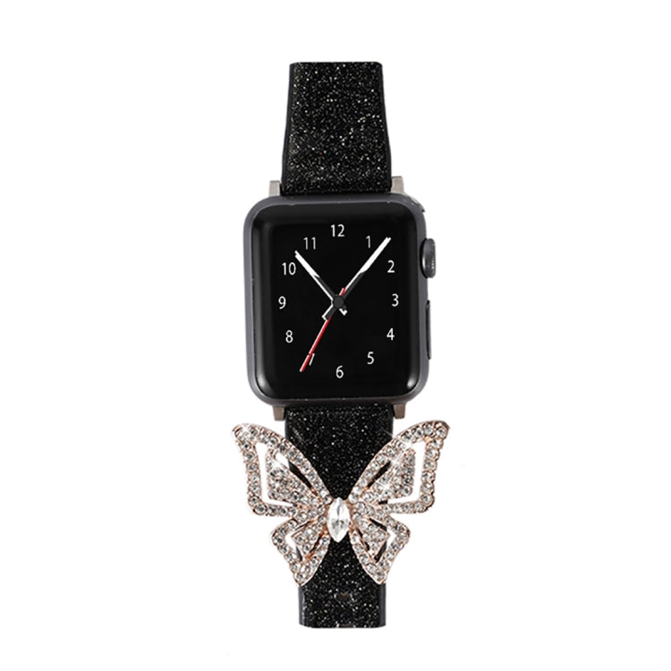 Cinturino di ricambio per cinturino di ricambio con diamanti glitter Bowknot, For Apple Watch 5 & 4 44mm / 3 & 2 & 1 42mm, For Apple Watch Series 8&7 41mm / SE 2&6&SE&5&4 40mm / 3&2&1 38mm