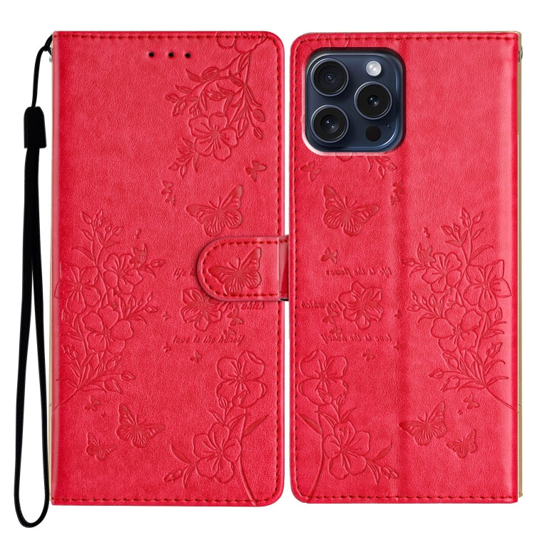 Custodia per cellulare in pelle con farfalle e fiori, For iPhone 18 Pro, For iPhone 18 Pro Max, For iPhone 17e / 16e, For iPhone 16 Pro Max