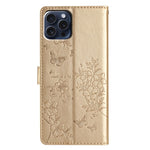 Custodia per cellulare in pelle con farfalle e fiori, For iPhone 16 Pro, For iPhone 16 Plus, For iPhone 16, For iPhone 15 Pro Max