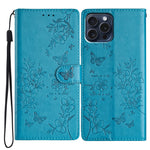 Custodia per cellulare in pelle con farfalle e fiori, For iPhone 16 Pro, For iPhone 16 Plus, For iPhone 16, For iPhone 15 Pro Max