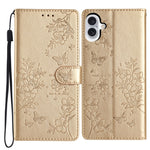 Custodia per cellulare in pelle con farfalle e fiori, For iPhone 16 Pro, For iPhone 16 Plus, For iPhone 16, For iPhone 15 Pro Max