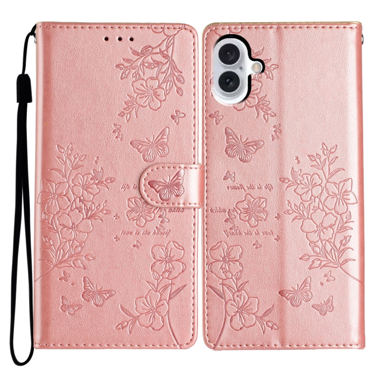 Custodia per cellulare in pelle con farfalle e fiori, For iPhone 16 Pro, For iPhone 16 Plus, For iPhone 16, For iPhone 15 Pro Max