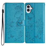 Custodia per cellulare in pelle con farfalle e fiori, For iPhone 16 Pro, For iPhone 16 Plus, For iPhone 16, For iPhone 15 Pro Max