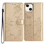 Custodia per cellulare in pelle con farfalle e fiori, For iPhone 15 Pro, For iPhone 15 Plus, For iPhone 15, For iPhone 14 Plus