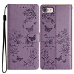 Custodia per cellulare in pelle con farfalle e fiori, For iPhone 14, For iPhone 14 Pro, For iPhone 14 Pro Max, For iPhone SE 2022 / SE 2020