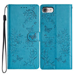 Custodia per cellulare in pelle con farfalle e fiori, For iPhone 14, For iPhone 14 Pro, For iPhone 14 Pro Max, For iPhone SE 2022 / SE 2020