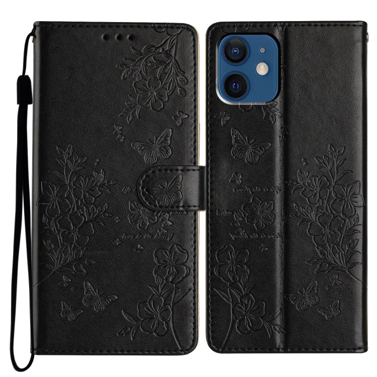 Custodia per cellulare in pelle con farfalle e fiori, For iPhone 12 / 12 Pro, For iPhone 12 Pro Max, For iPhone 12 mini, For iPhone 11 Pro Max