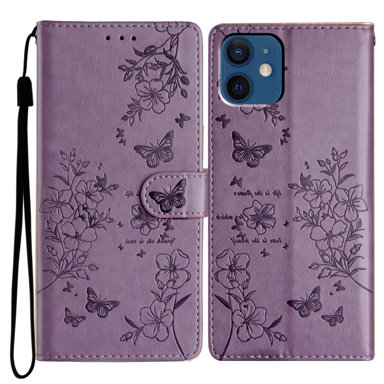 Custodia per cellulare in pelle con farfalle e fiori, For iPhone 12 / 12 Pro, For iPhone 12 Pro Max, For iPhone 12 mini, For iPhone 11 Pro Max