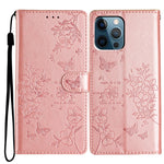 Custodia per cellulare in pelle con farfalle e fiori, For iPhone 12 / 12 Pro, For iPhone 12 Pro Max, For iPhone 12 mini, For iPhone 11 Pro Max