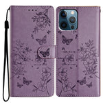 Custodia per cellulare in pelle con farfalle e fiori, For iPhone 12 / 12 Pro, For iPhone 12 Pro Max, For iPhone 12 mini, For iPhone 11 Pro Max