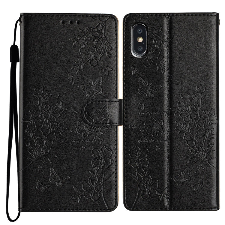 Custodia per cellulare in pelle con farfalle e fiori, For iPhone 11, For iPhone 11 Pro, For iPhone XS / X, For iPhone XR