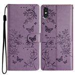Custodia per cellulare in pelle con farfalle e fiori, For iPhone 11, For iPhone 11 Pro, For iPhone XS / X, For iPhone XR