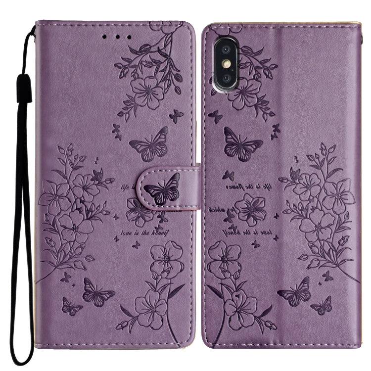 Custodia per cellulare in pelle con farfalle e fiori, For iPhone 11, For iPhone 11 Pro, For iPhone XS / X, For iPhone XR