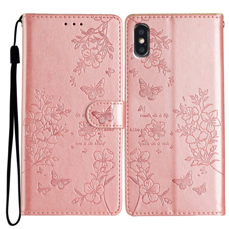 Custodia per cellulare in pelle con farfalle e fiori, For iPhone XS Max, For iPhone 8 Plus / 7 Plus