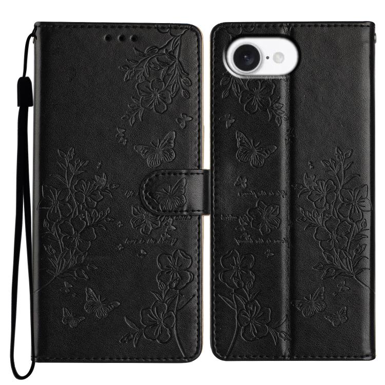 Custodia per cellulare in pelle con farfalle e fiori, For iPhone 18 Pro, For iPhone 18 Pro Max, For iPhone 17e / 16e, For iPhone 16 Pro Max