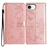 Custodia per cellulare in pelle con farfalle e fiori, For iPhone 18 Pro, For iPhone 18 Pro Max, For iPhone 17e / 16e, For iPhone 16 Pro Max