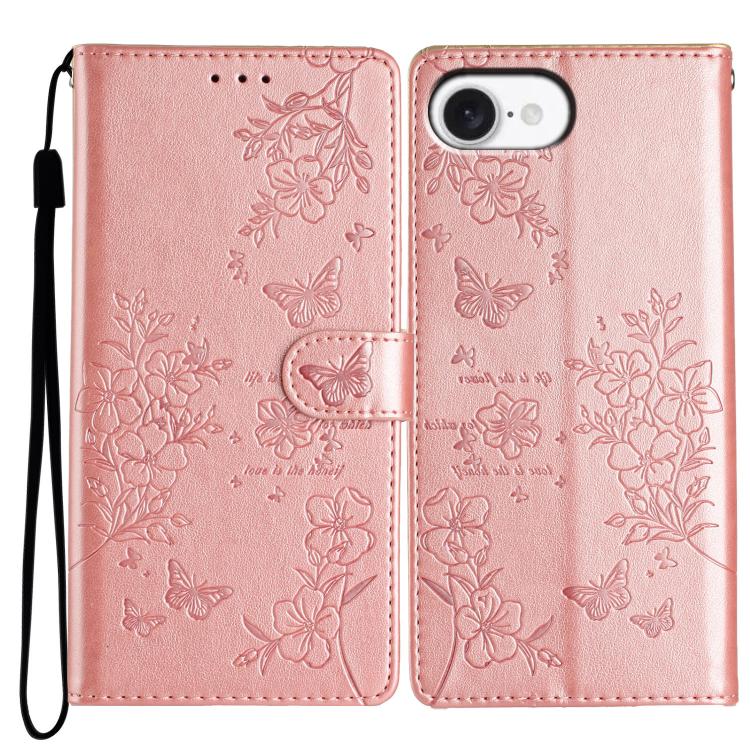 Custodia per cellulare in pelle con farfalle e fiori, For iPhone 18 Pro, For iPhone 18 Pro Max, For iPhone 17e / 16e, For iPhone 16 Pro Max