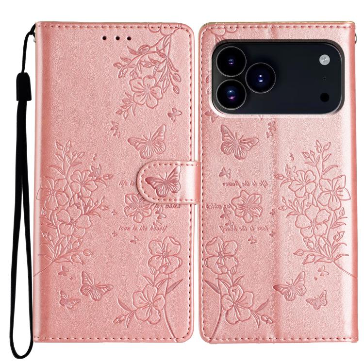 Custodia per cellulare in pelle con farfalle e fiori, For iPhone 18 Pro, For iPhone 18 Pro Max, For iPhone 17e / 16e, For iPhone 16 Pro Max