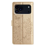 Custodia per cellulare in pelle con farfalle e fiori, For iPhone 18 Pro, For iPhone 18 Pro Max, For iPhone 17e / 16e, For iPhone 16 Pro Max