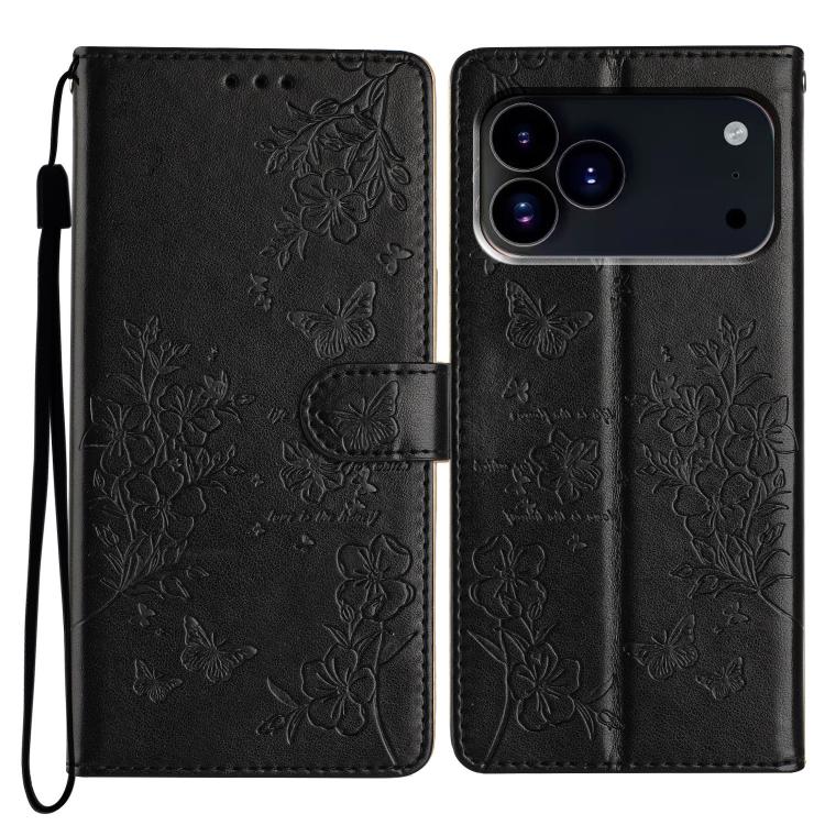 Custodia per cellulare in pelle con farfalle e fiori, For iPhone 18 Pro, For iPhone 18 Pro Max, For iPhone 17e / 16e, For iPhone 16 Pro Max
