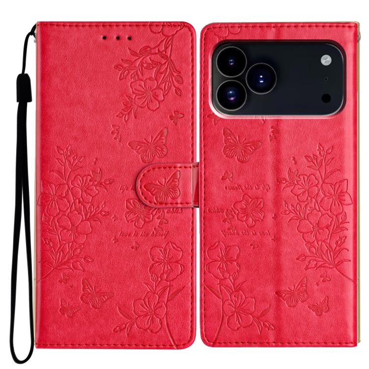 Custodia per cellulare in pelle con farfalle e fiori, For iPhone 18 Pro, For iPhone 18 Pro Max, For iPhone 17e / 16e, For iPhone 16 Pro Max