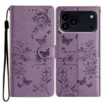 Custodia per cellulare in pelle con farfalle e fiori, For iPhone 18 Pro, For iPhone 18 Pro Max, For iPhone 17e / 16e, For iPhone 16 Pro Max
