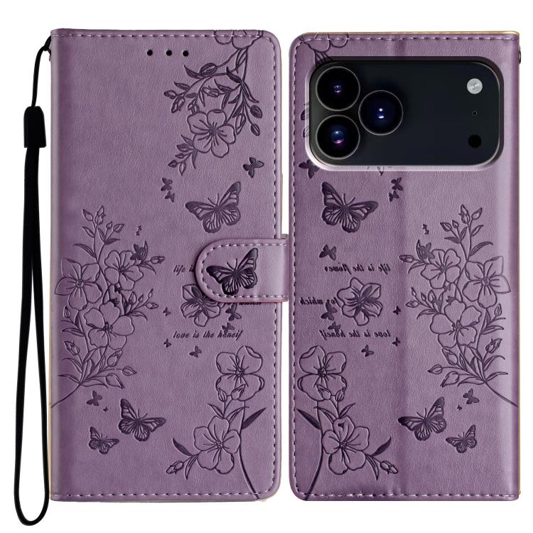 Custodia per cellulare in pelle con farfalle e fiori, For iPhone 18 Pro, For iPhone 18 Pro Max, For iPhone 17e / 16e, For iPhone 16 Pro Max