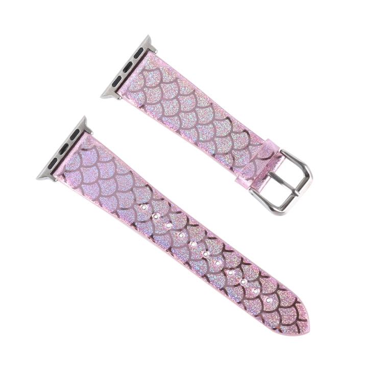 Cinturino di ricambio per cinturino di ricambio con texture a squame di pesce scolorito, For Apple Watch 5 & 4 40mm / 3 & 2 & 1 38mm, For Apple Watch 5 & 4 44mm / 3 & 2 & 1 42mm