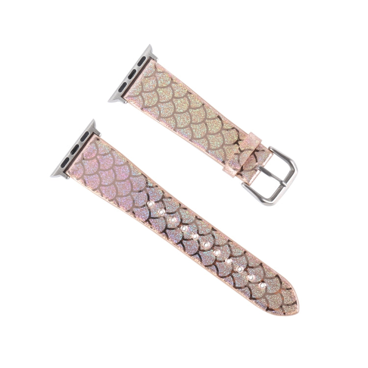 Cinturino di ricambio per cinturino di ricambio con texture a squame di pesce scolorito, For Apple Watch 5 & 4 40mm / 3 & 2 & 1 38mm, For Apple Watch 5 & 4 44mm / 3 & 2 & 1 42mm