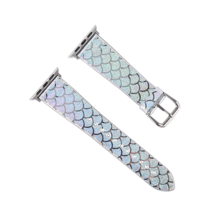 Cinturino di ricambio per cinturino di ricambio con texture a squame di pesce scolorito, For Apple Watch 5 & 4 40mm / 3 & 2 & 1 38mm, For Apple Watch 5 & 4 44mm / 3 & 2 & 1 42mm