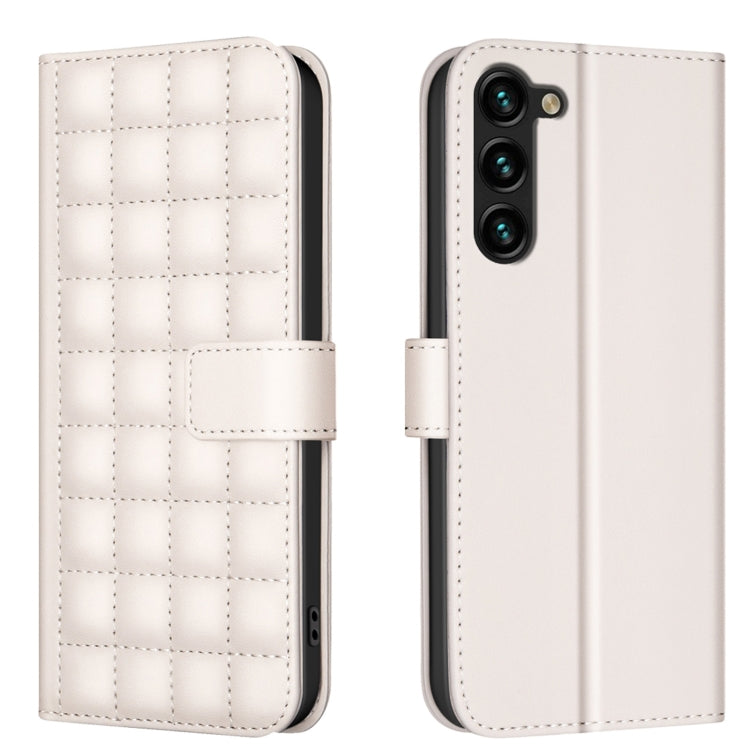 Custodia per telefono in pelle con trama quadrata, For Samsung Galaxy S21 5G, For Samsung Galaxy S21+ 5G, For Samsung Galaxy S21 Ultra 5G