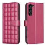 Custodia per telefono in pelle con trama quadrata, For Samsung Galaxy S21 5G, For Samsung Galaxy S21+ 5G, For Samsung Galaxy S21 Ultra 5G