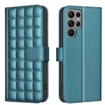 Custodia per telefono in pelle con trama quadrata, For Samsung Galaxy S25 Ultra 5G, For Samsung Galaxy S24 Ultra 5G, For Samsung Galaxy S24+ 5G, For Samsung Galaxy S24 5G