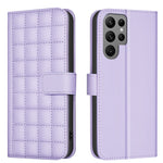 Custodia per telefono in pelle con trama quadrata, For Samsung Galaxy S25 Ultra 5G, For Samsung Galaxy S24 Ultra 5G, For Samsung Galaxy S24+ 5G, For Samsung Galaxy S24 5G
