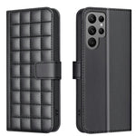 Custodia per telefono in pelle con trama quadrata, For Samsung Galaxy S25 Ultra 5G, For Samsung Galaxy S24 Ultra 5G, For Samsung Galaxy S24+ 5G, For Samsung Galaxy S24 5G