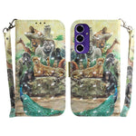 Custodia per telefono in pelle con flip orizzontale colorata 3D, For Samsung Galaxy S25 Ultra 5G, For Samsung Galaxy S24 FE 5G
