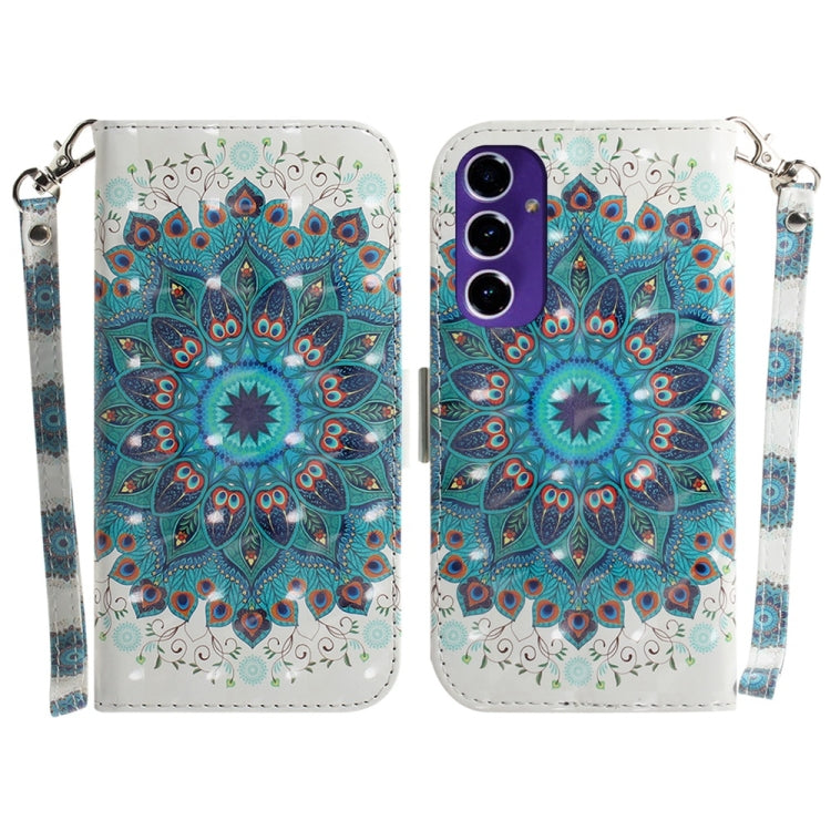Custodia per telefono in pelle con flip orizzontale colorata 3D, For Samsung Galaxy S25 Ultra 5G, For Samsung Galaxy S24 FE 5G