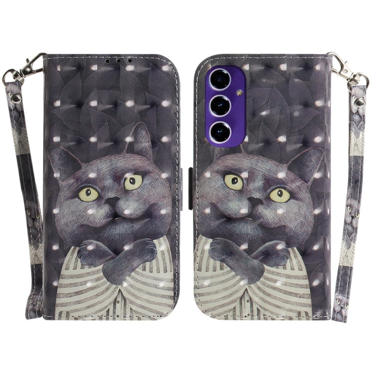 Custodia per telefono in pelle con flip orizzontale colorata 3D, For Samsung Galaxy S25 Ultra 5G, For Samsung Galaxy S24 FE 5G