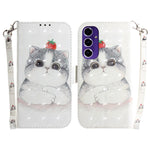 Custodia per telefono in pelle con flip orizzontale colorata 3D, For Samsung Galaxy S25 Ultra 5G, For Samsung Galaxy S24 FE 5G