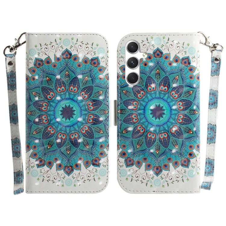 Custodia per telefono in pelle con flip orizzontale colorata 3D, For Samsung Galaxy S25 5G, For Samsung Galaxy S25+ 5G
