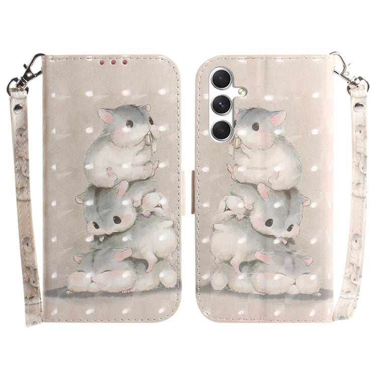 Custodia per telefono in pelle con flip orizzontale colorata 3D, For Samsung Galaxy S25 5G, For Samsung Galaxy S25+ 5G