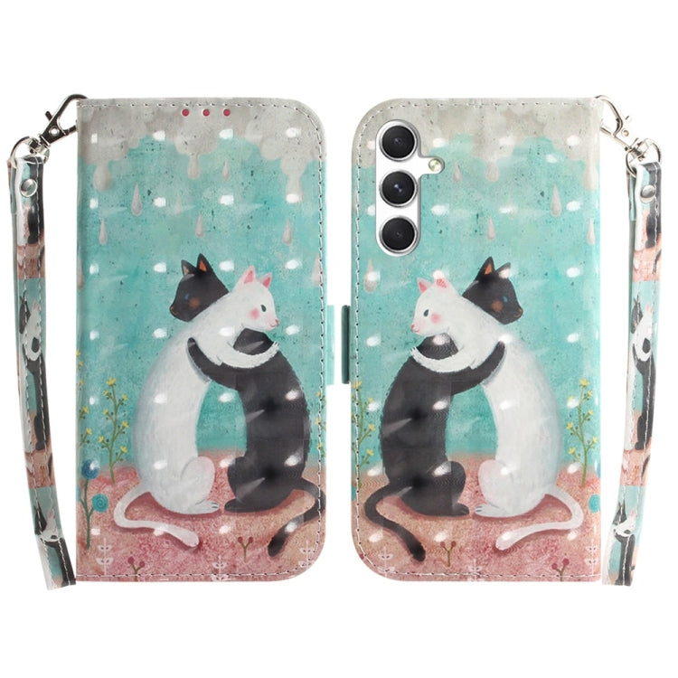 Custodia per telefono in pelle con flip orizzontale colorata 3D, For Samsung Galaxy S25 5G, For Samsung Galaxy S25+ 5G