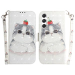 Custodia per telefono in pelle con flip orizzontale colorata 3D, For Samsung Galaxy S25 5G, For Samsung Galaxy S25+ 5G