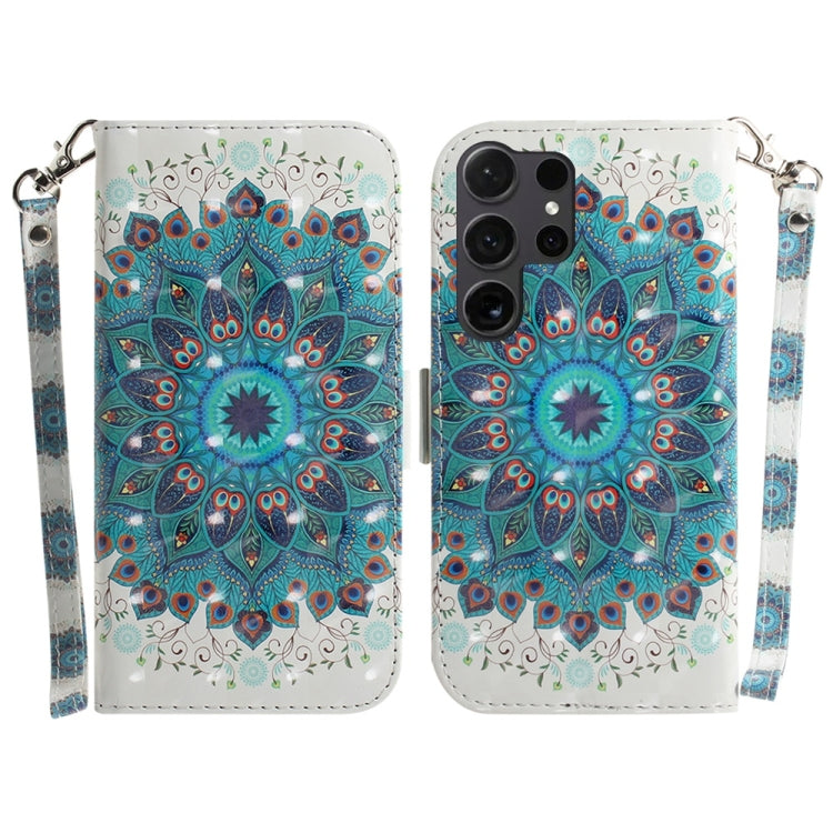 Custodia per telefono in pelle con flip orizzontale colorata 3D, For Samsung Galaxy S25 Ultra 5G, For Samsung Galaxy S24 FE 5G