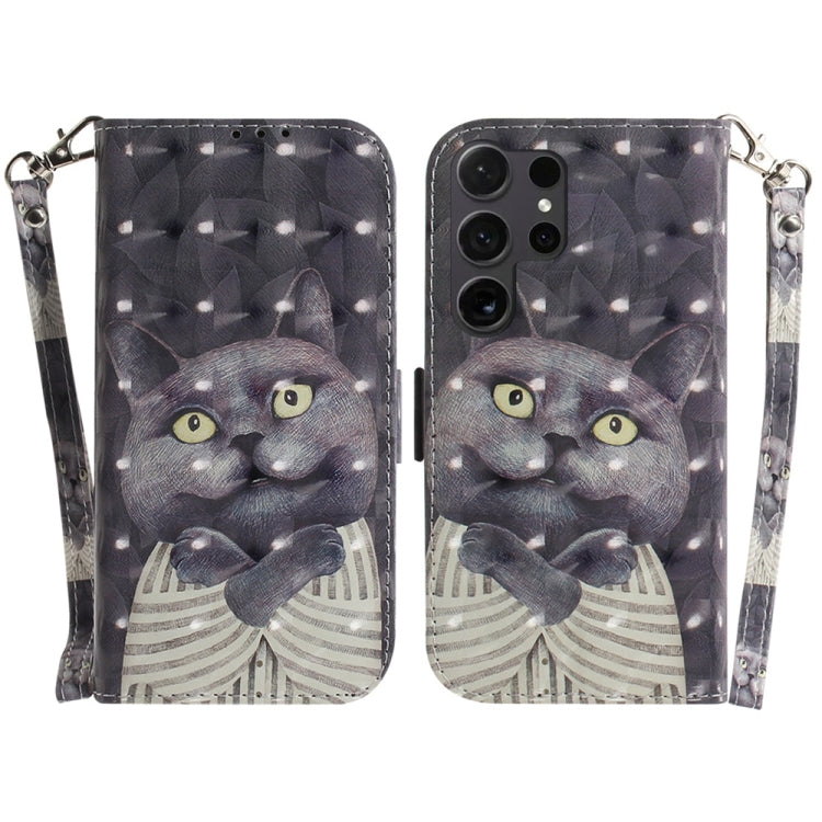 Custodia per telefono in pelle con flip orizzontale colorata 3D, For Samsung Galaxy S25 Ultra 5G, For Samsung Galaxy S24 FE 5G